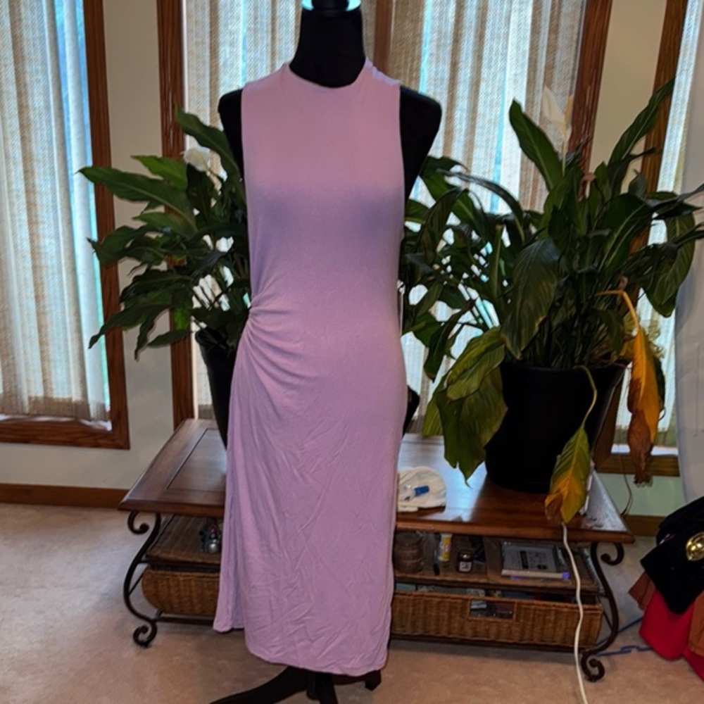 Sincerely Jules Purple Halter Sheath Midi Dress